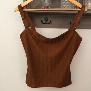 The East Order Kaisey Top, tank top, cocoa,  buttons on strap Xsmall NWT